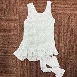 VENUS Light Blue Ruched Tie Bow Back Detail Tank